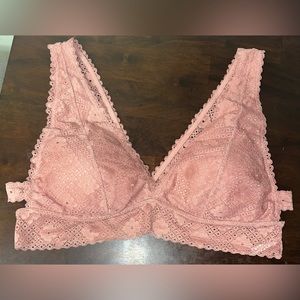 True by Rue 21 plus size Lacey bralette, mauvey-pink in color